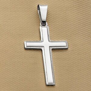 Sterling Silver Cross Pendant Necklace, 925 Solid Silver, Christian Jewelry